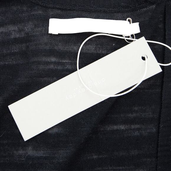 Revolve One Grey Day Black Lightweight Spring Open Front Cardigan Size Medium - Picture 7 of 11